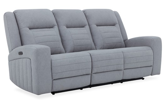 Tahoe Silver Power Reclining Sofa with Power Loveseat w/ Console